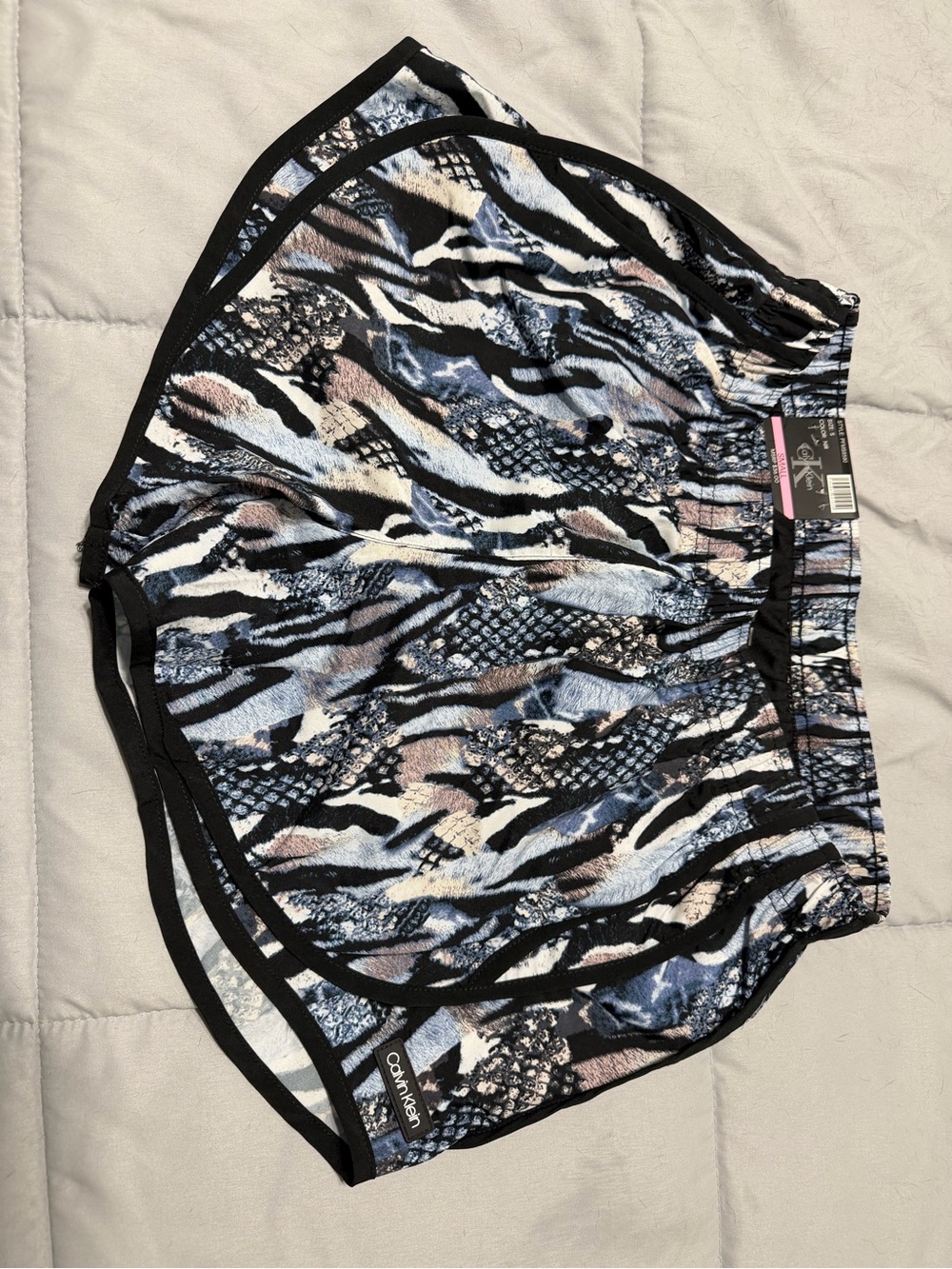 Calvin Klein Women's Blue Animal-Print Sleep Shorts